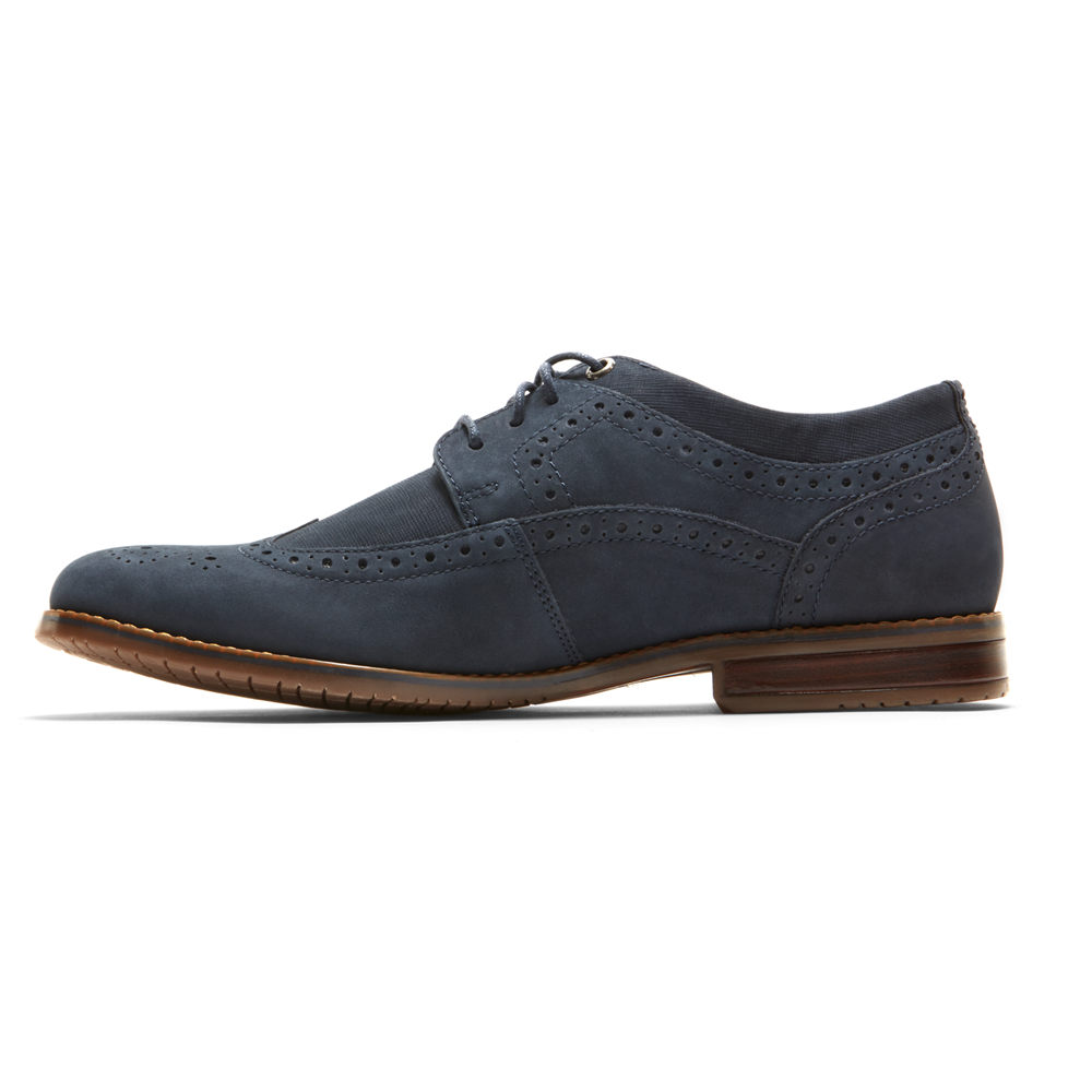 Rockport Mens Oxfords Navy - Style Purpose 3 Wingtip - UK 031-NMYPRX